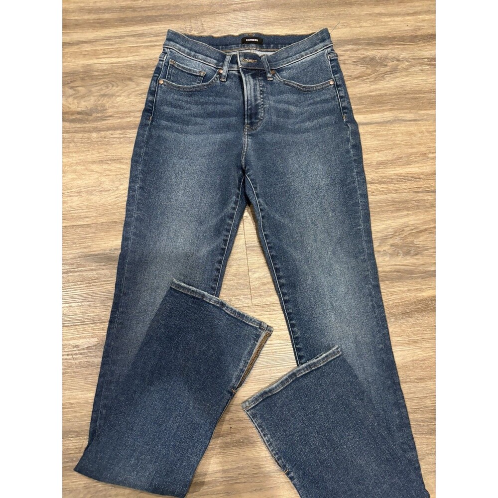 Express Skyscraper Mid Rise Ultra Hyper Stretch Jeans Size 4 Long